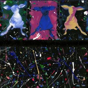 OOAK Abstract Chi Dog Painting by Kathy Morton Stanion - Chihuahua Party